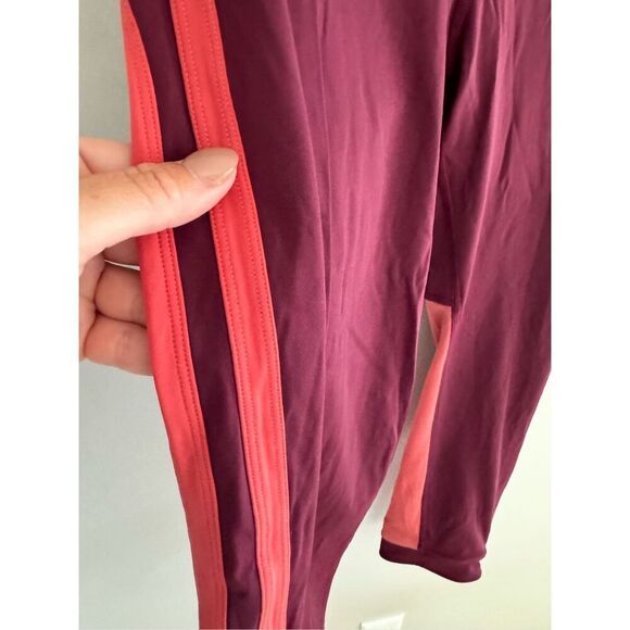 Lululemon Zip The Line Crop 23" Leggings High Rise Reflective Deep Ruby Coral 12 - Picture 9 of 10